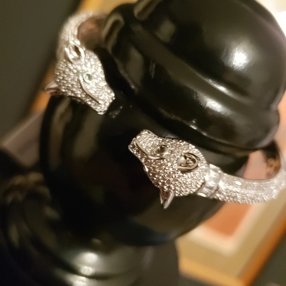 Silver plated panther bracelet Cubic Zirconia - Picture 3 of 3